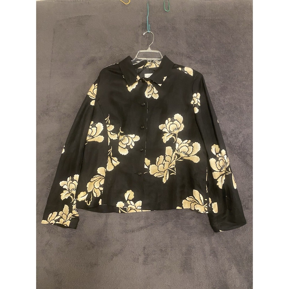 Emma James  Liz Claiborne Black Women's Long Sleeve Top Blouse  16W
